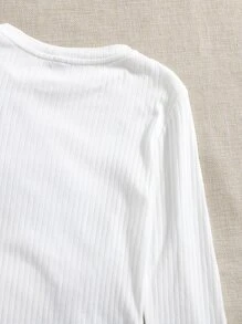 SHEIN EZwear Plus 2pcs Solid Rib-knit Bodysuit