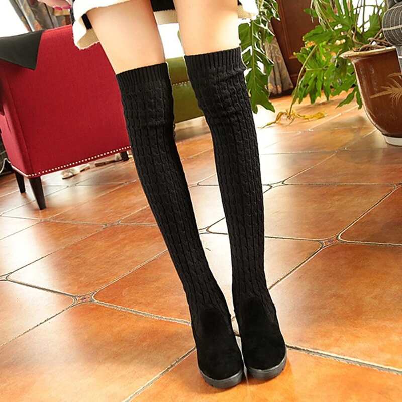 

Chunky Heeled Sock Boots, Black