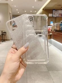 Clear Phone Case With Glitter Paper - Multicolor - View 3