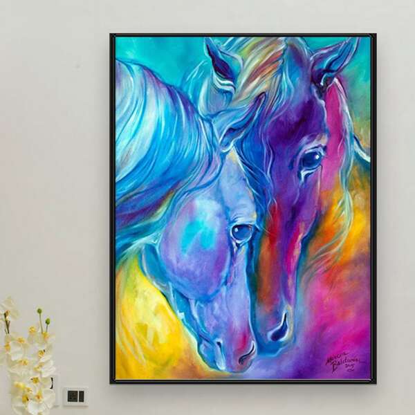 

Horse Print DIY Diamond Unframed Painting, Multicolor