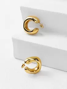 MOTF PREMIUM 極簡風格圓耳環 - 金黃色 - 查看 8