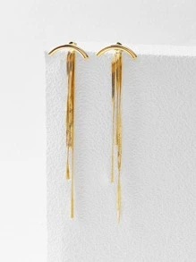 MOTF PREMIUM 1pc TASSEL DECOR EARRING JACKETS Copper Jewelry - Yellow Gold - View 8
