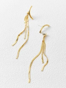 MOTF PREMIUM 1pc TASSEL DECOR EARRING JACKETS Copper Jewelry - Yellow Gold - View 7