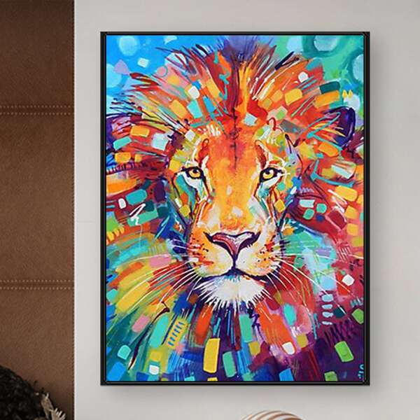 

Lion Print DIY Diamond Unframed Painting, Multicolor
