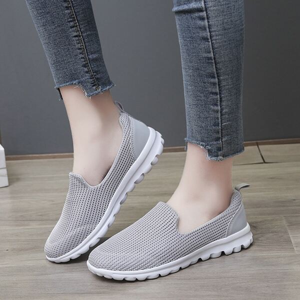 

Minimalist Knit Slip On Sneakers, Grey