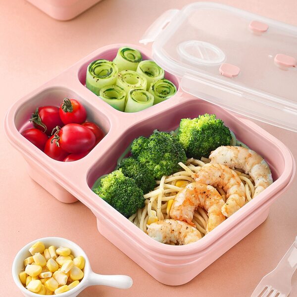 

1pc Plastic Lunch Box, Pink