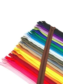 10/20 Chiếc Dây Kéo Nylon Màu Sắc Ngẫu Nhiên, Dây Kéo Đầu Mở, Phụ Kiện Quần Áo - Nhiều màu - Xem 2