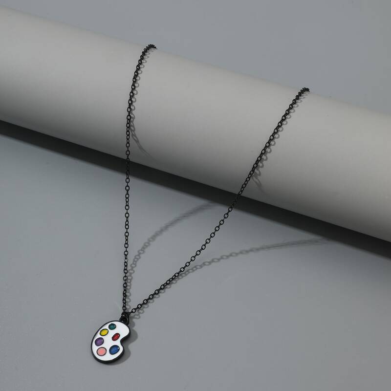 

Palette Pendant Chain Necklace, Multicolor