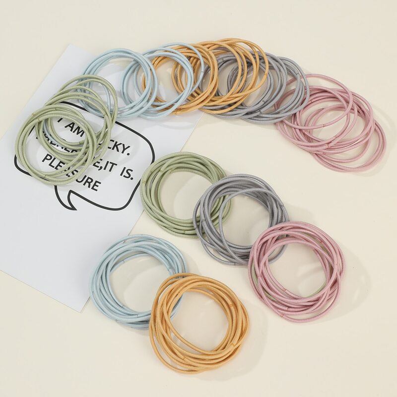 

50pcs Solid Hair Tie, Multicolor