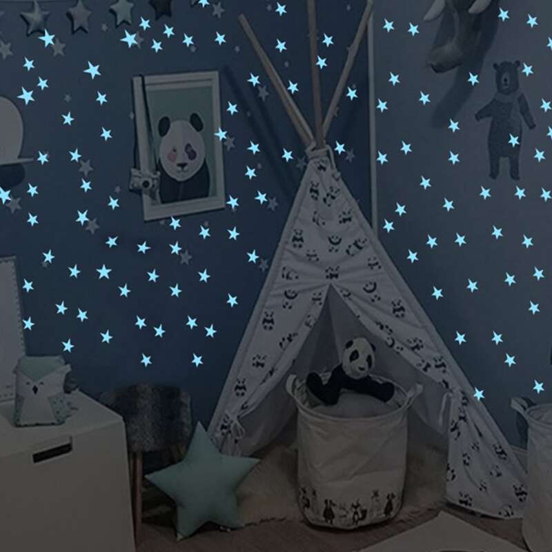 

1pc Star Print Glow Sticker, Multicolor