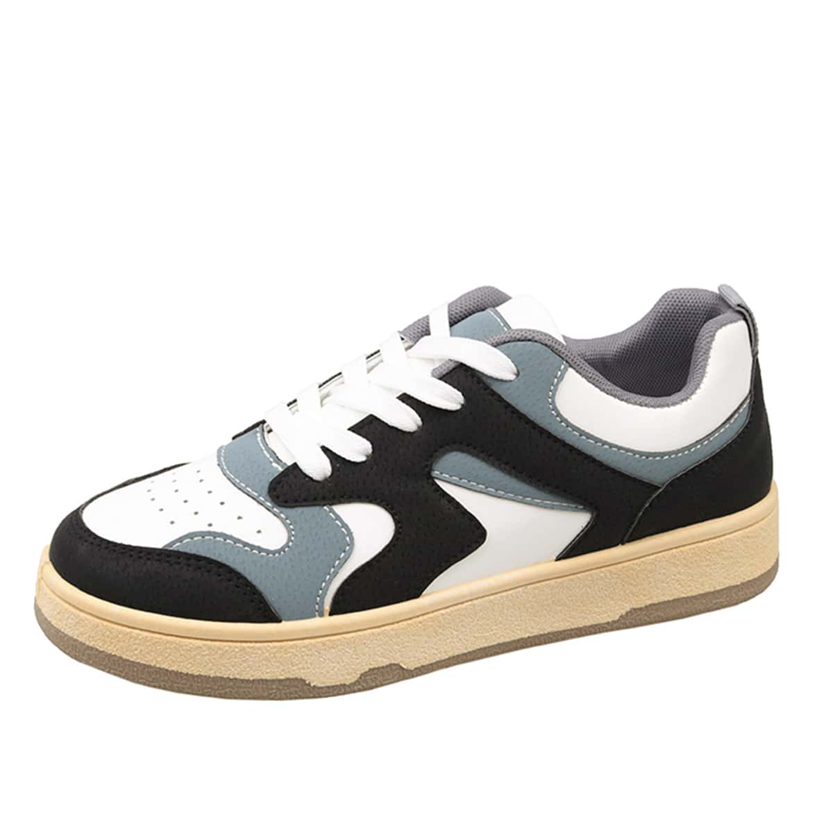 

Colorful Lace Up Front Skate Shoes, Black