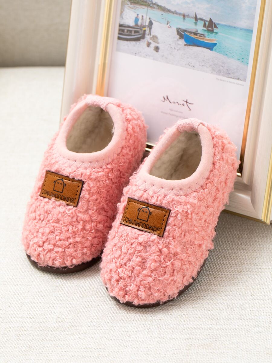 女孩字母貼布家居拖鞋 - 粉色 - 查看 1