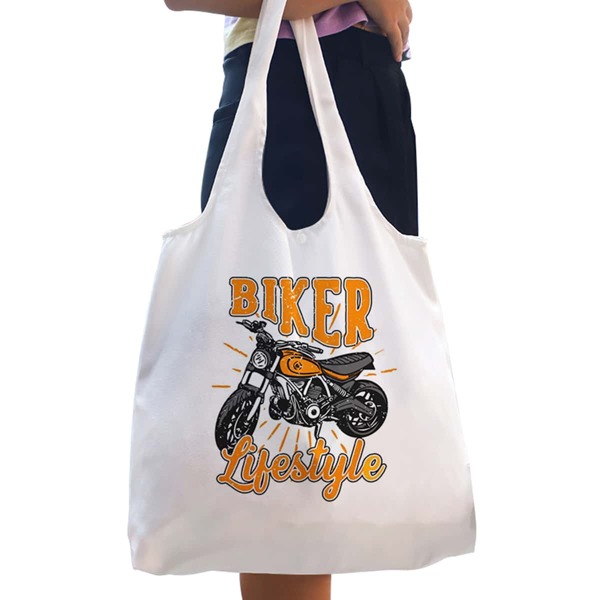 

Letter Graphic Canvas Tote Bag, White