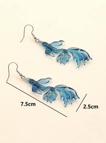 Goldfish Decor Drop Earrings - Navy Blue - View 3