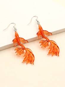 金魚耳墜 - 酒紅色 - 查看 3