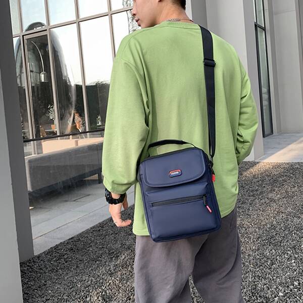 

Men Minimalist Crossbody Bag, Blue