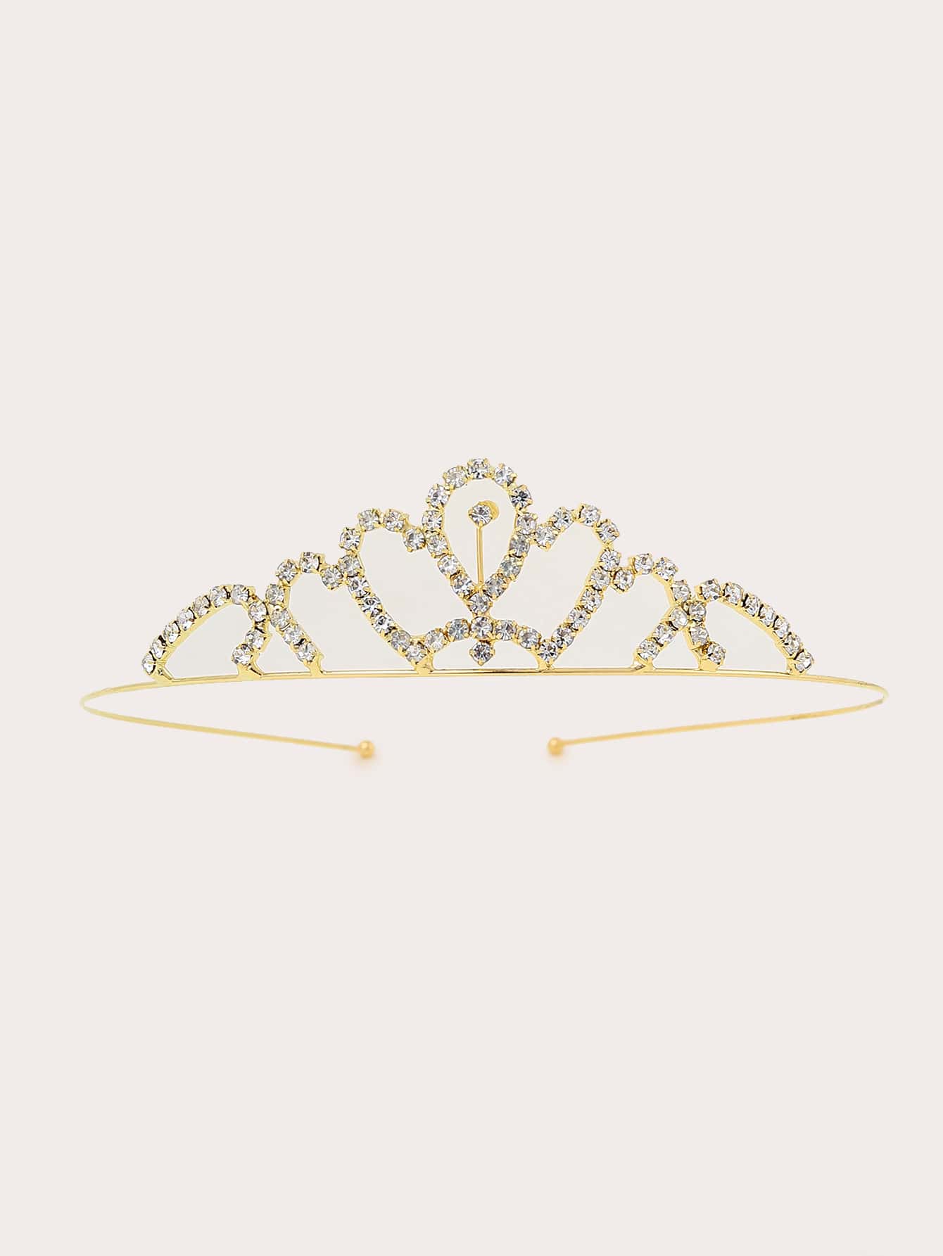 Niñas Accesorio de pelo con diamante de imitación corona - Dorado - Ver 1