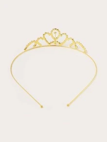 Niñas Accesorio de pelo con diamante de imitación corona - Dorado - Ver 3