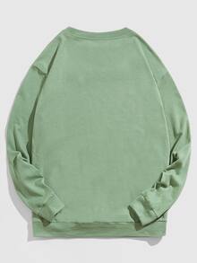 Manfinity Men Letter Graphic Drop Shoulder Sweatshirt - Mint Green - View 2