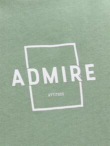 Manfinity Men Letter Graphic Drop Shoulder Sweatshirt - Mint Green - View 3