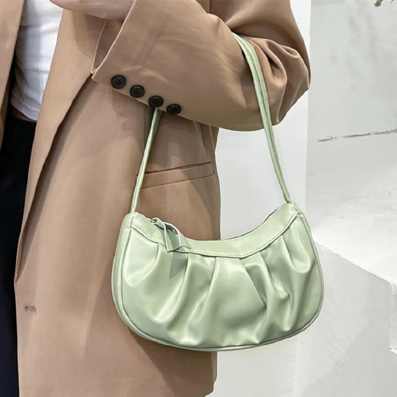 

Minimalist Ruched Bag, Green
