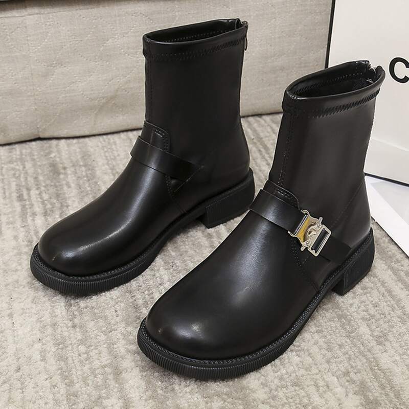 

Minimalist Zip Back Boots, Black