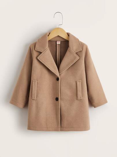 SHEIN Young Boy Lapel Collar Overcoat Autumn Fall