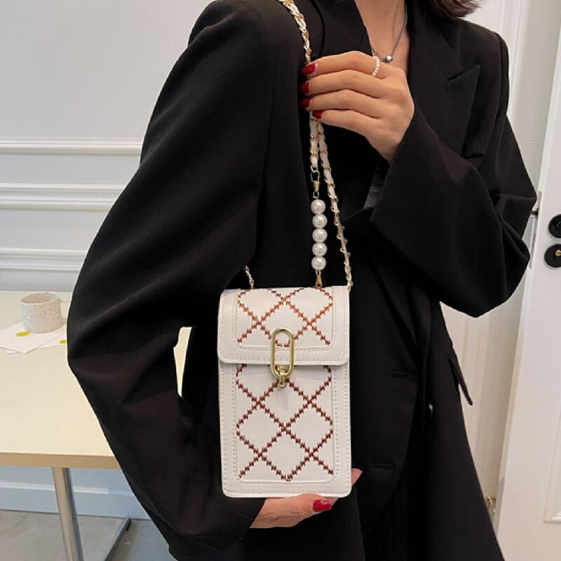 

Quilted Flap Shoulder Bag, White