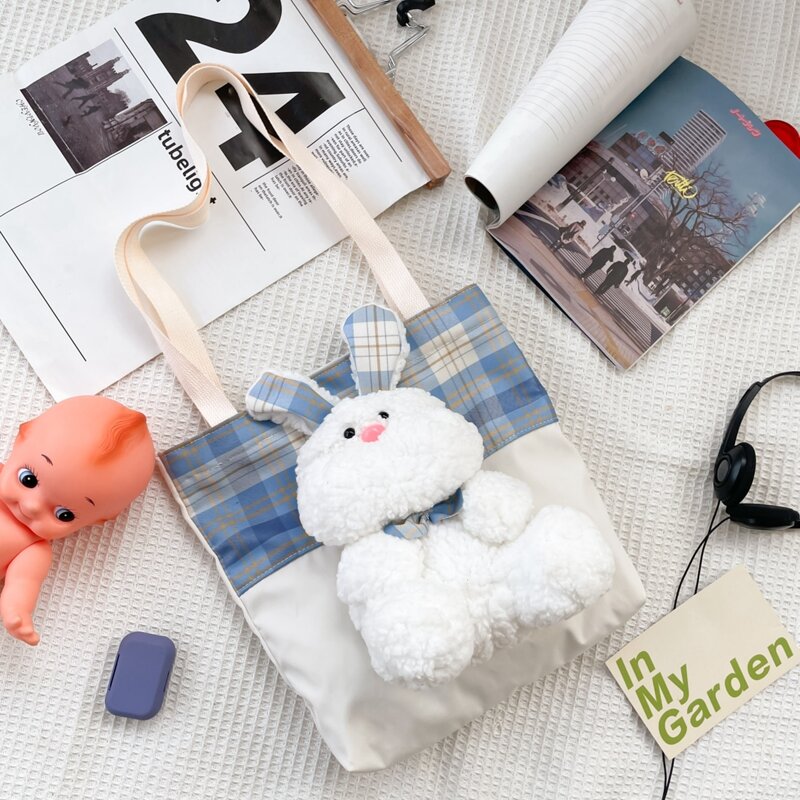 

Rabbit Decor Tote Bag, Blue