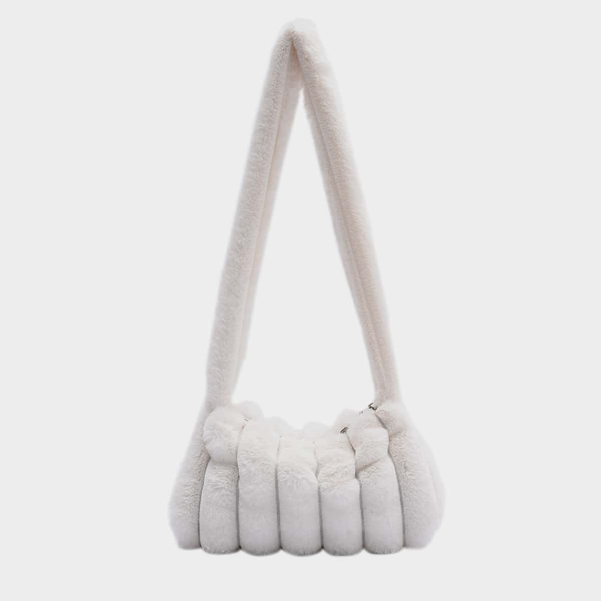 

Fluffy Shoulder Bag, White