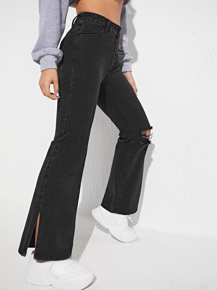 Abertura Pantalones De Mezclilla Abiertos De Las Piernas