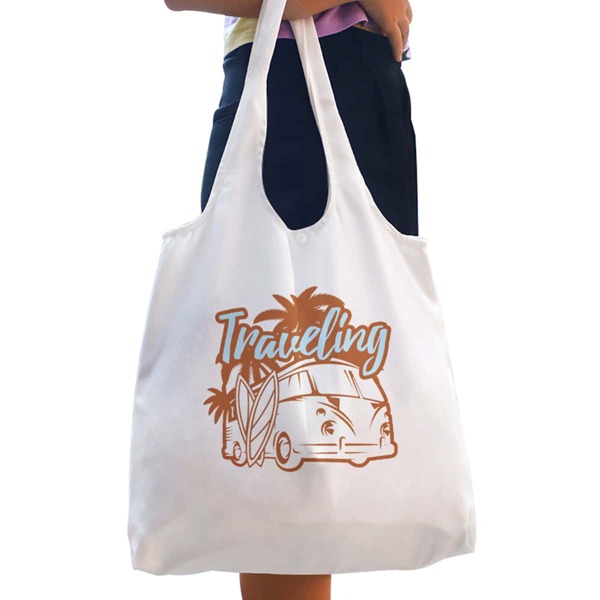 

Cartoon Graphic Shopper Bag, White