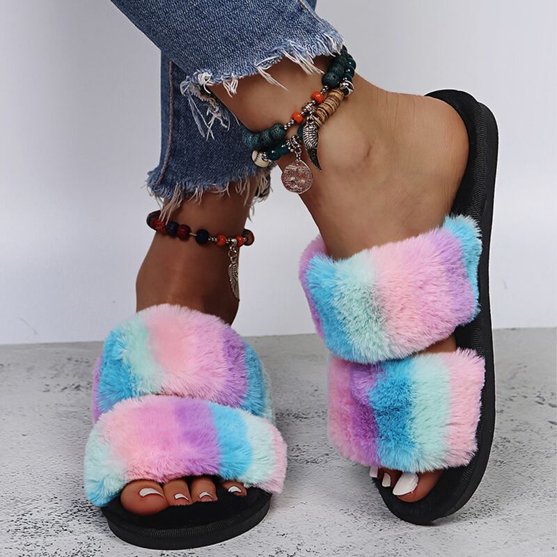 

Colorful Fluffy Slippers, Pink