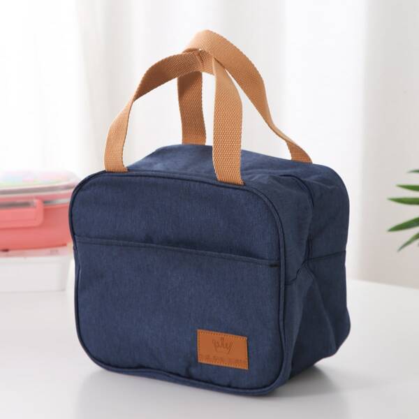 

1pc Portable Lunch Bag, Navy blue