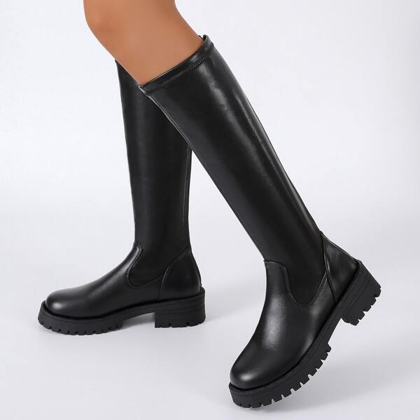 

Minimalist Back Zipper Classic Boots, Black