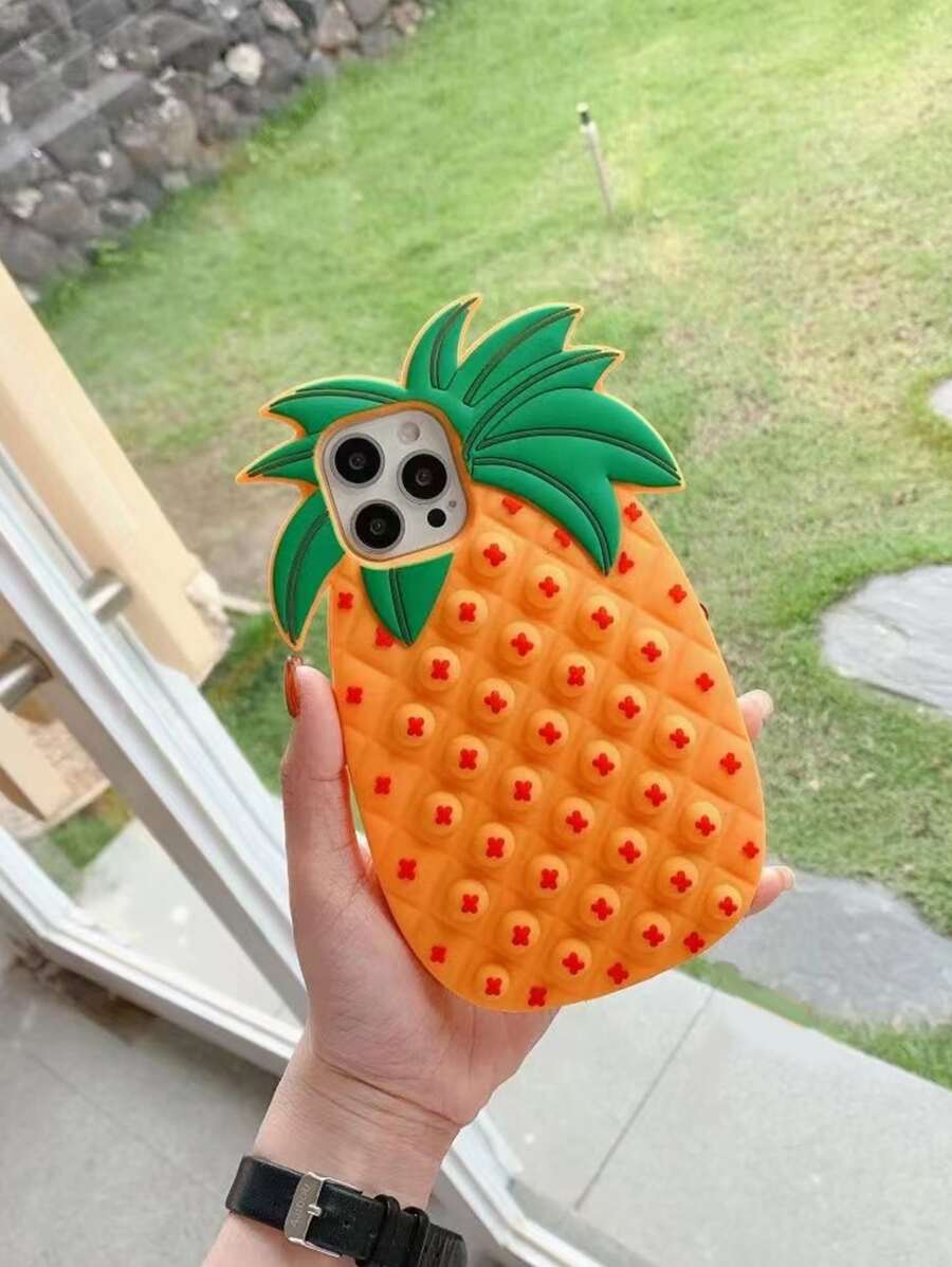 Pineapple Shaped Phone Case - Orange - View 1
