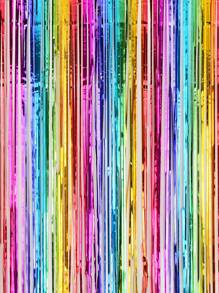 kumozawa 1pc Party Tassel Curtain, Metallic Colorful Party Decorative Background Curtain, Rain Curtain For Party Backdrop Decor,Christmas - Multicolor - View 2
