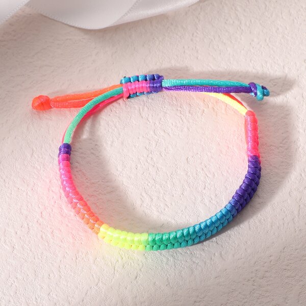 

1pc Colorful Braided Bracelet, Multicolor