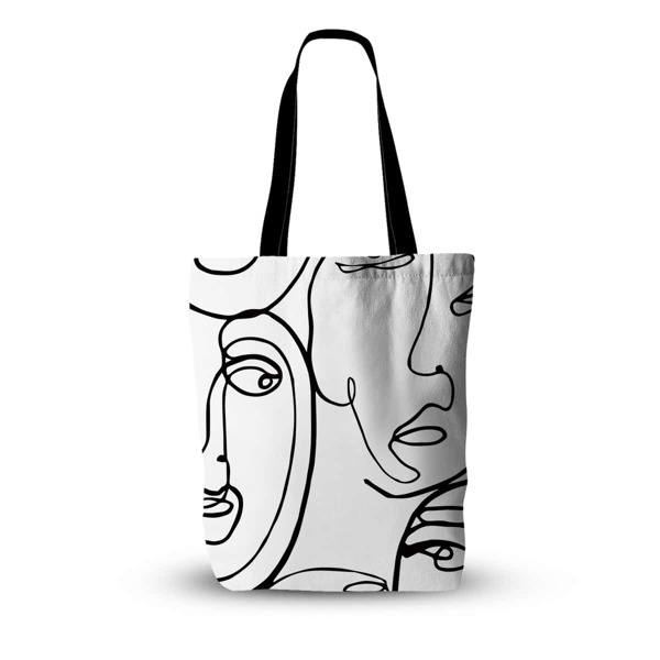 

Figure Graphic Canvas Tote Bag, Black and white