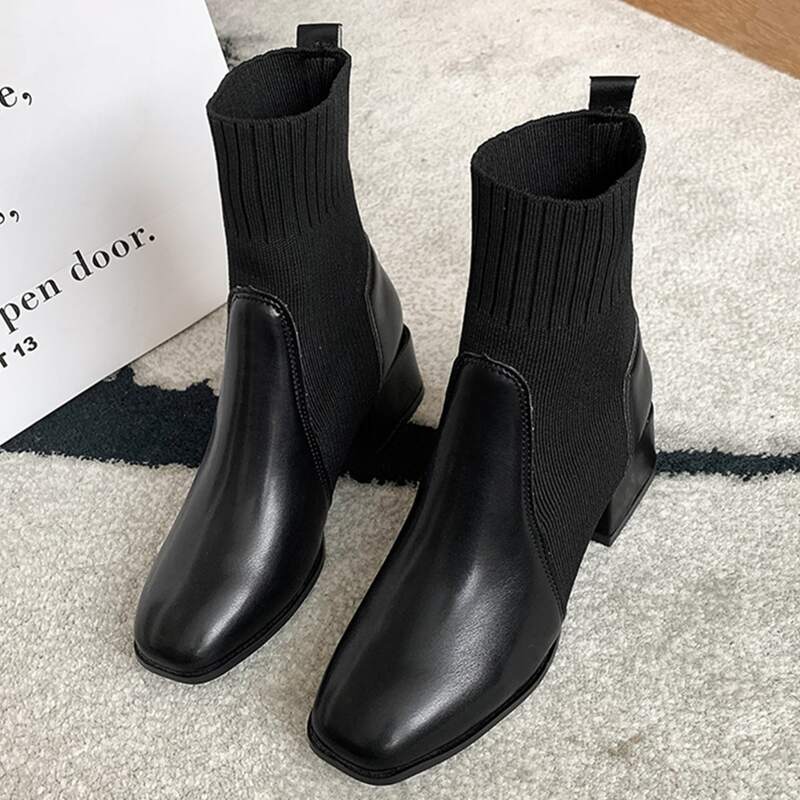 

Minimalist Sock Boots, Black
