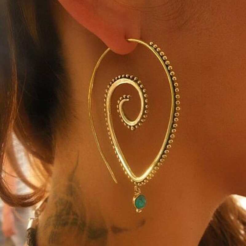 

Rhinestone Decor Earrings, Gold