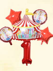 6入組標語圖案裝飾氣球 - 紅色 - 查看 2