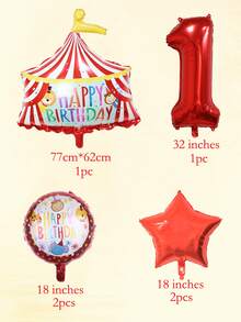 6入組標語圖案裝飾氣球 - 紅色 - 查看 3