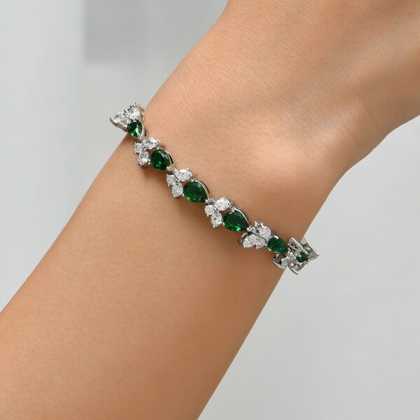 

Water-drop Zircon Decor Bracelet, Green