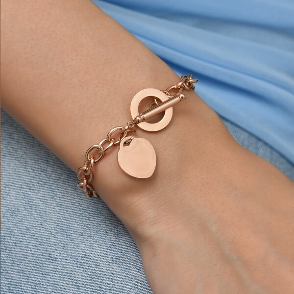 

Heart Charm Bracelet, Rose gold