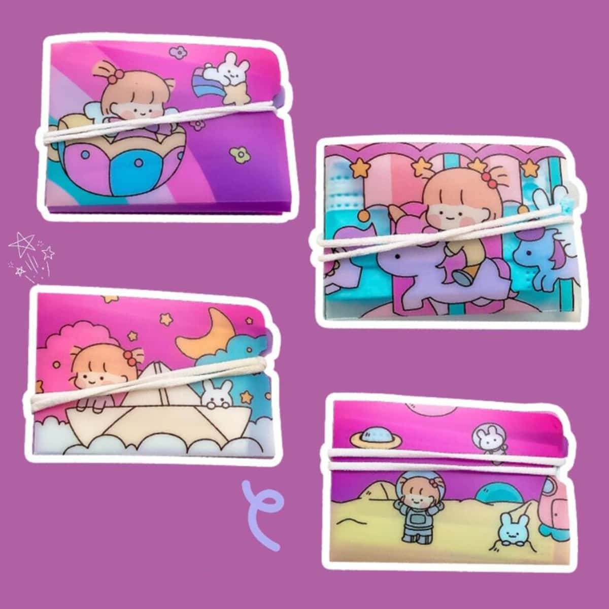 

1pc Cartoon Graphic Random Face Cover Storage Clip, Multicolor