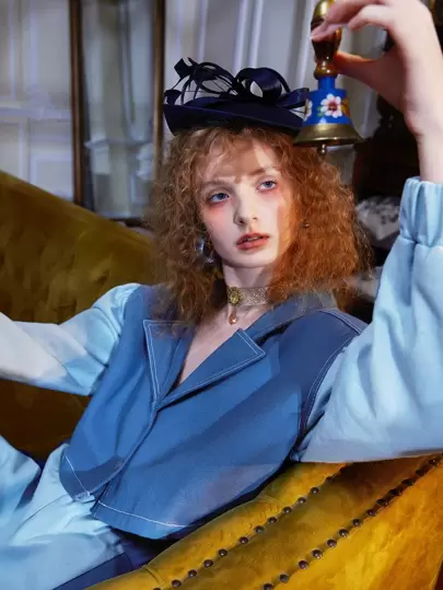 OTREBLA Cazadora de color combinado de manga farol con botón delantero