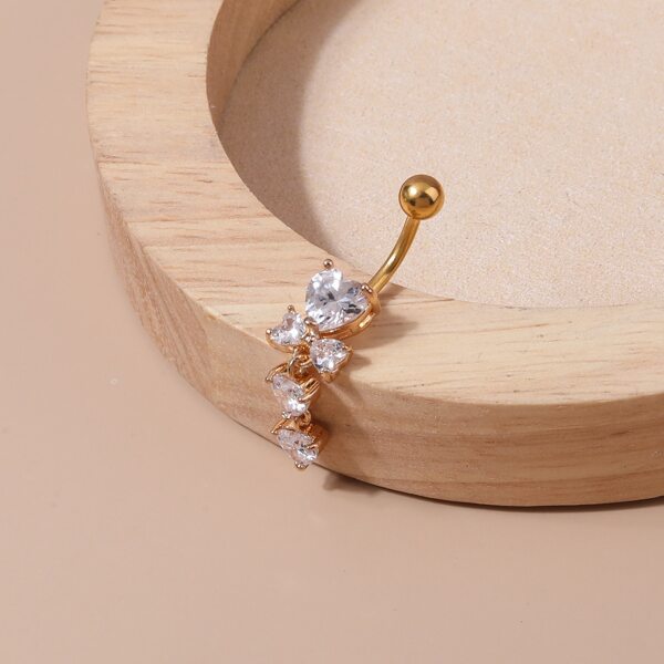 

Heart Decor Navel Belly Ring, Gold
