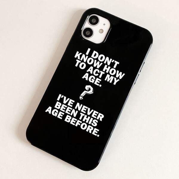 

Letter Graphic Phone Case, Black and white