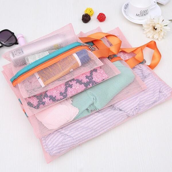 

4pcs Travel Packing Bag, Pink